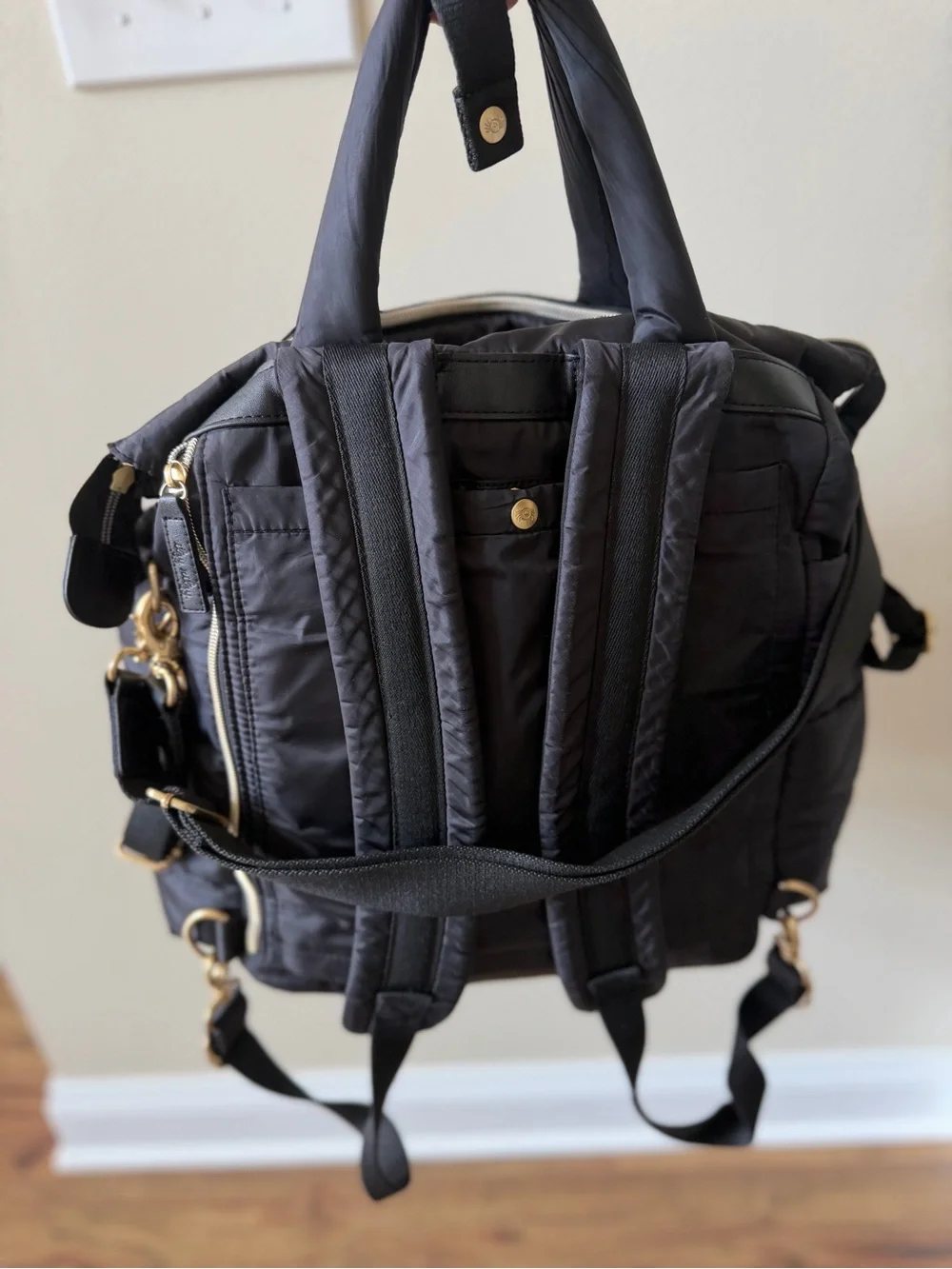 Itzy Ritzy Quilted Puffer Diaper Bag - Black